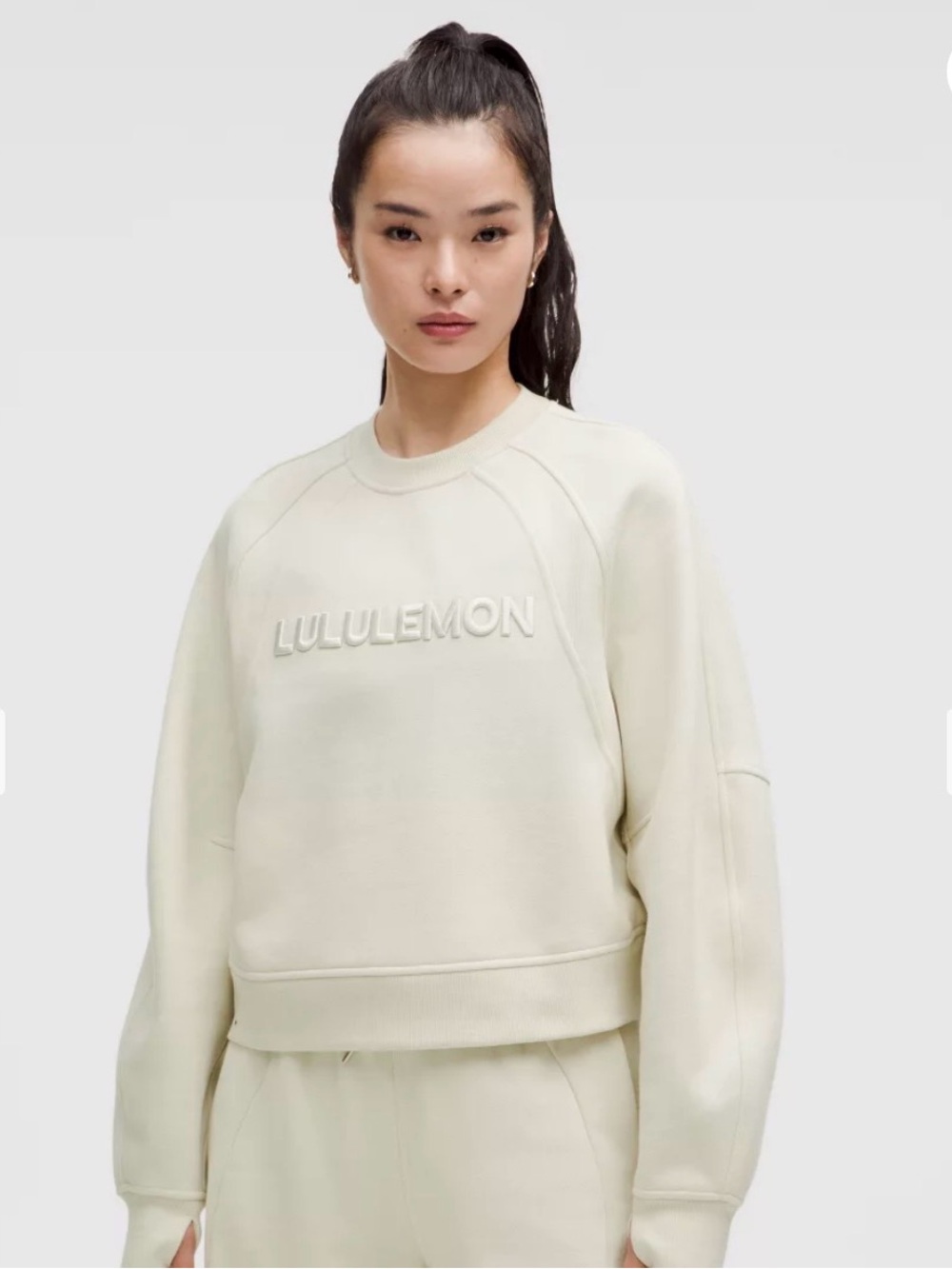 lululemon athletica oversized scuba wordmark Crewneck